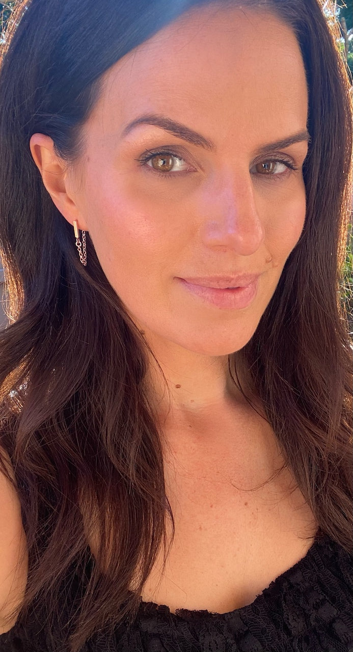 'Bria' - rose gold chain earrings