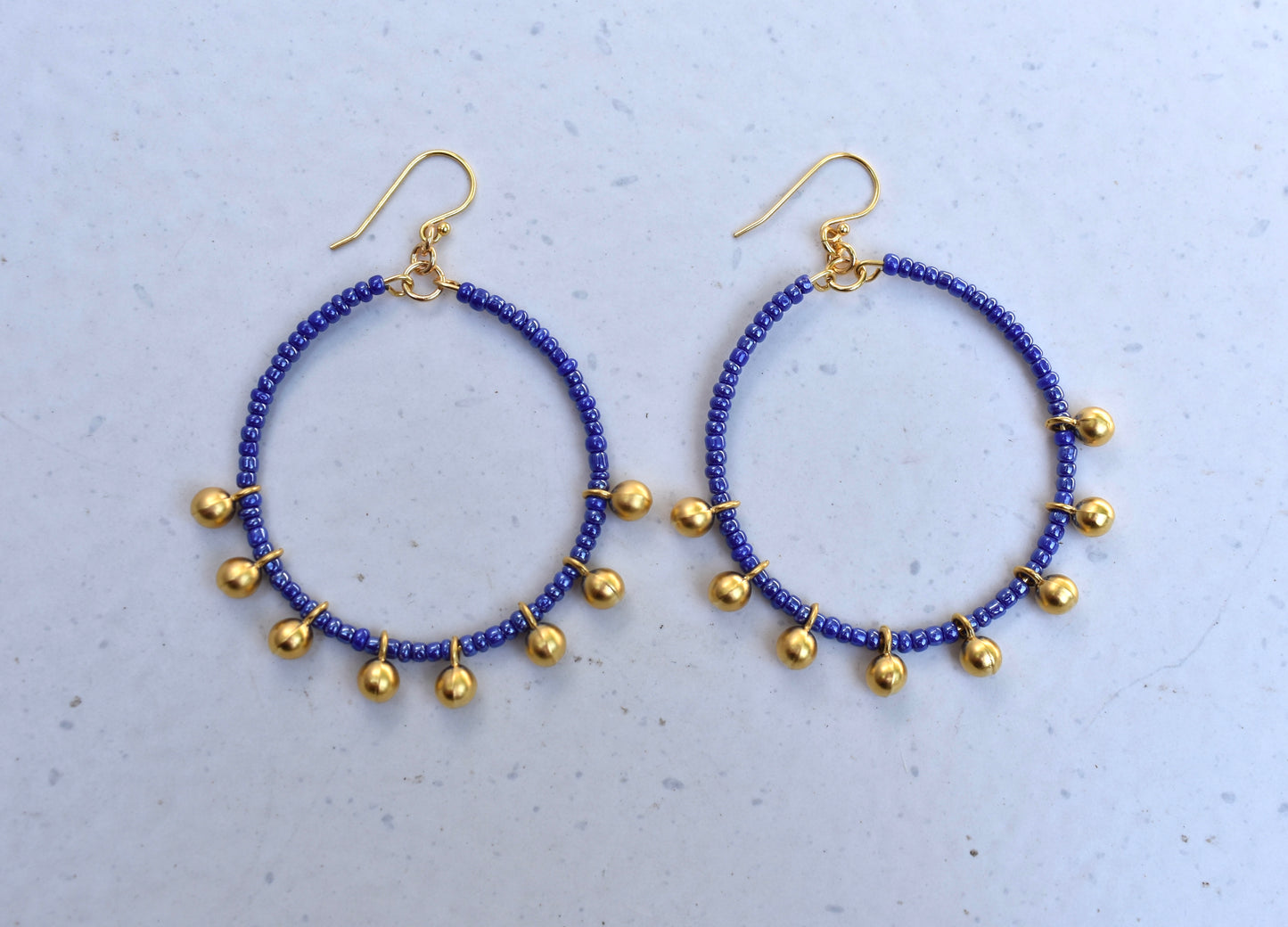 'Cassia' - beaded hoop earrings