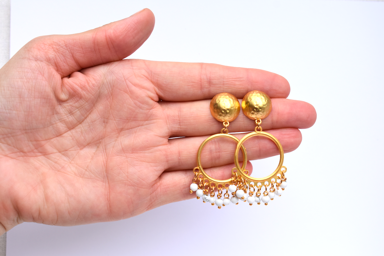 'Lucia' - Matte drop earrings