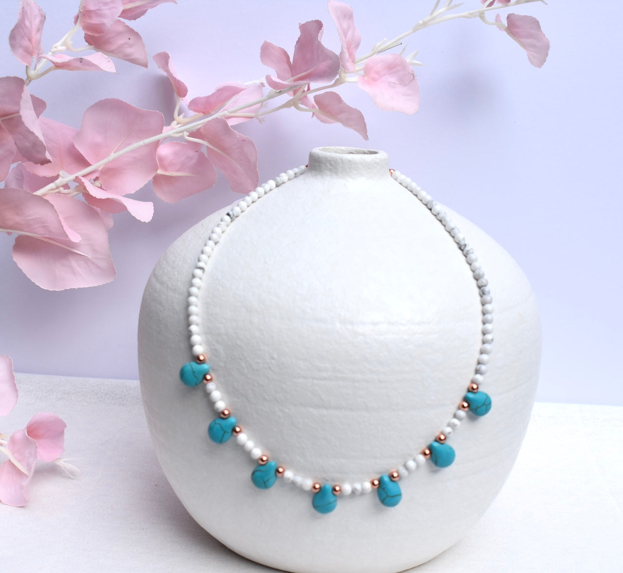 'Coco' - beaded white necklace