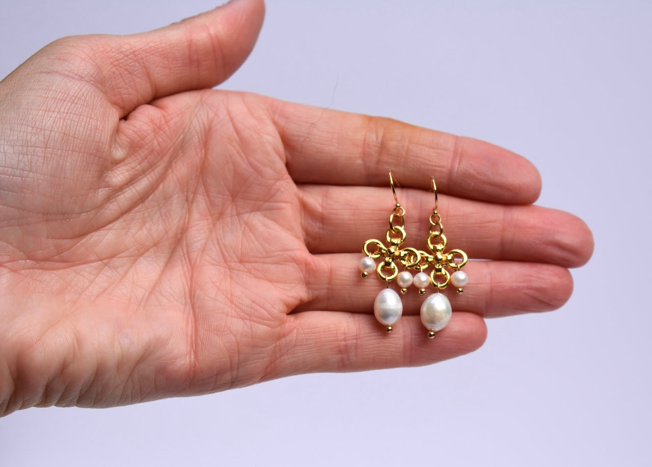 'Infini' - Pearl chandelier drop earrings