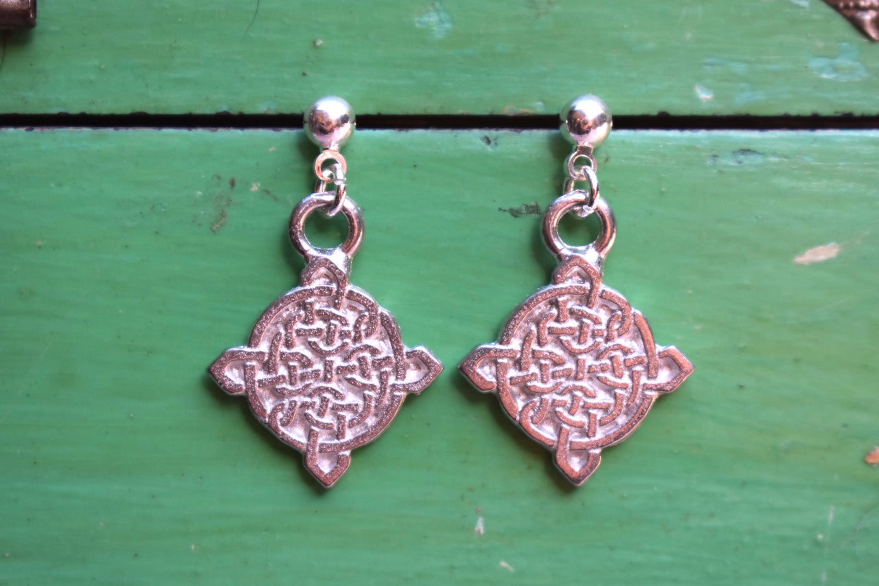 'Brea' - Celtic style silver earrings