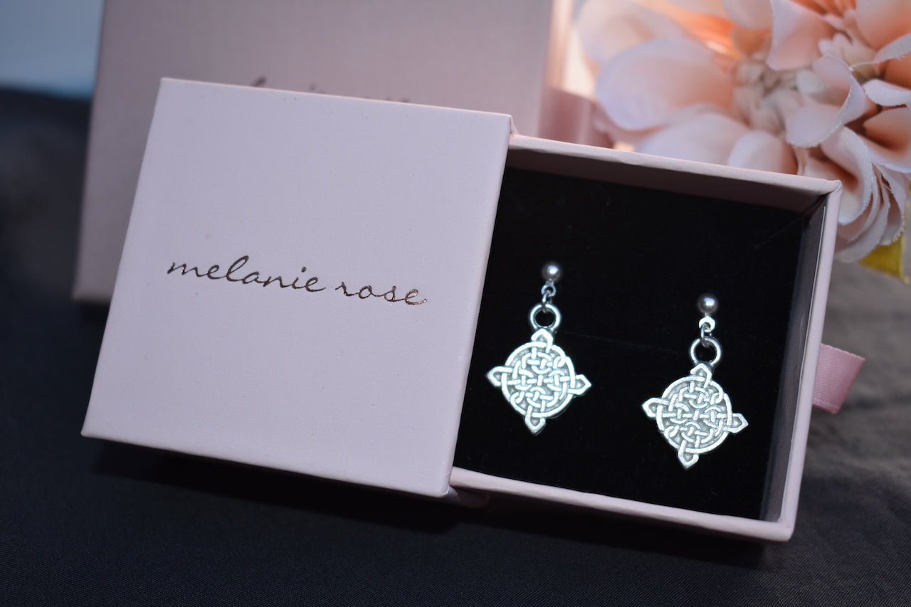 'Brea' - Celtic style silver earrings
