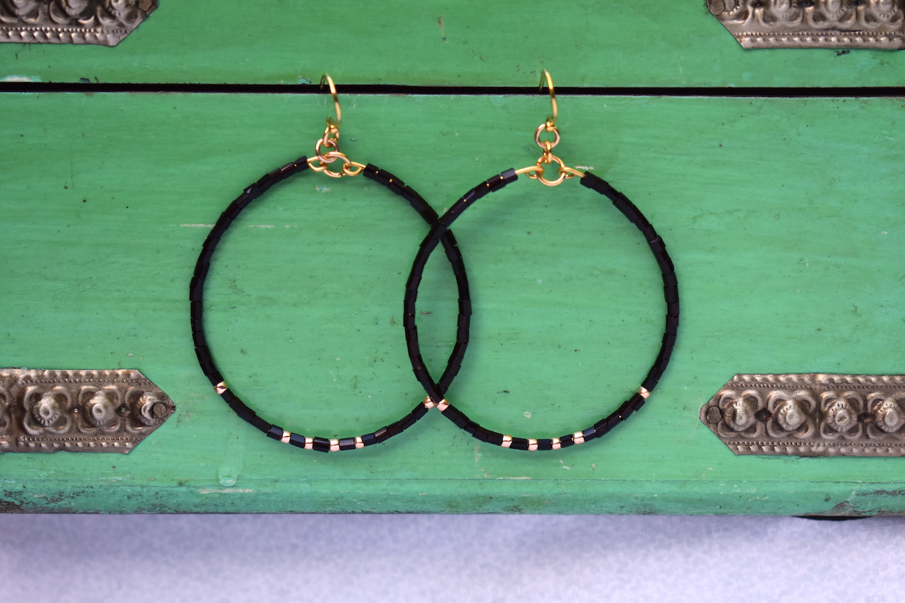 'Indi' - beaded hoop earrings