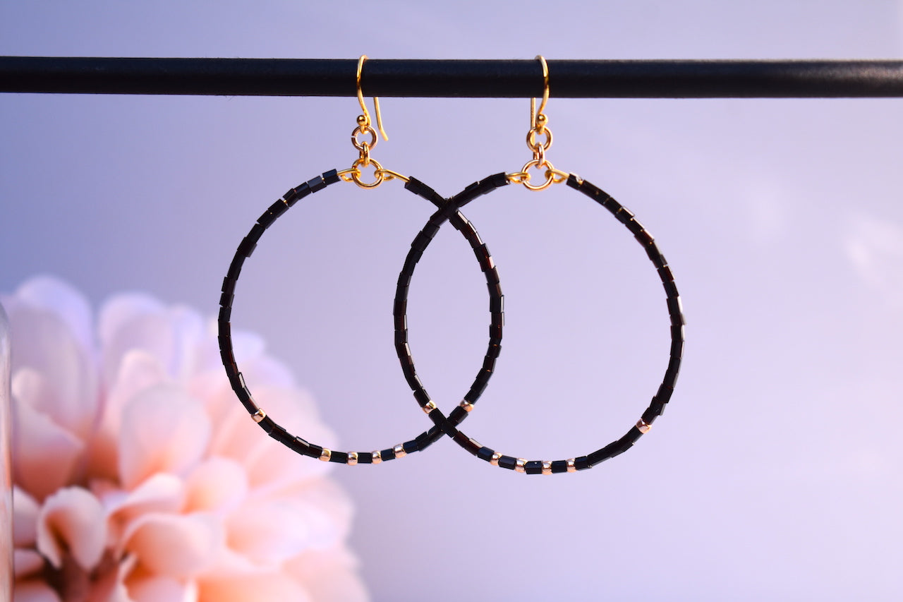 'Indi' - beaded hoop earrings
