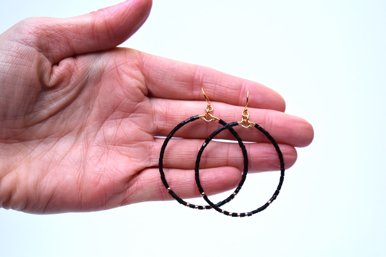 'Indi' - beaded hoop earrings