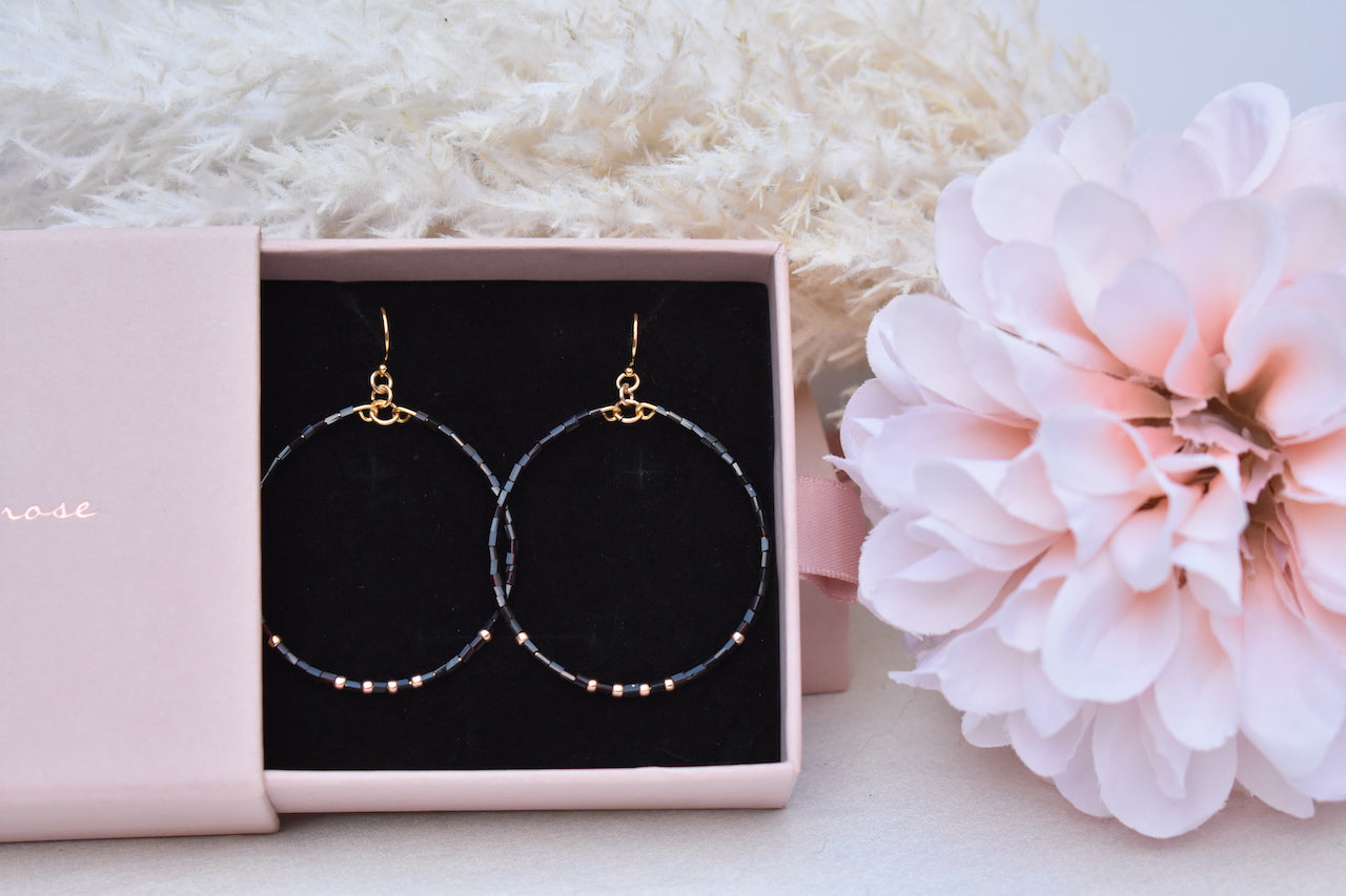 'Indi' - beaded hoop earrings