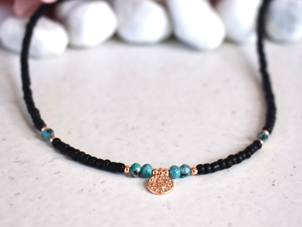 'Max' - Beaded gemstone choker