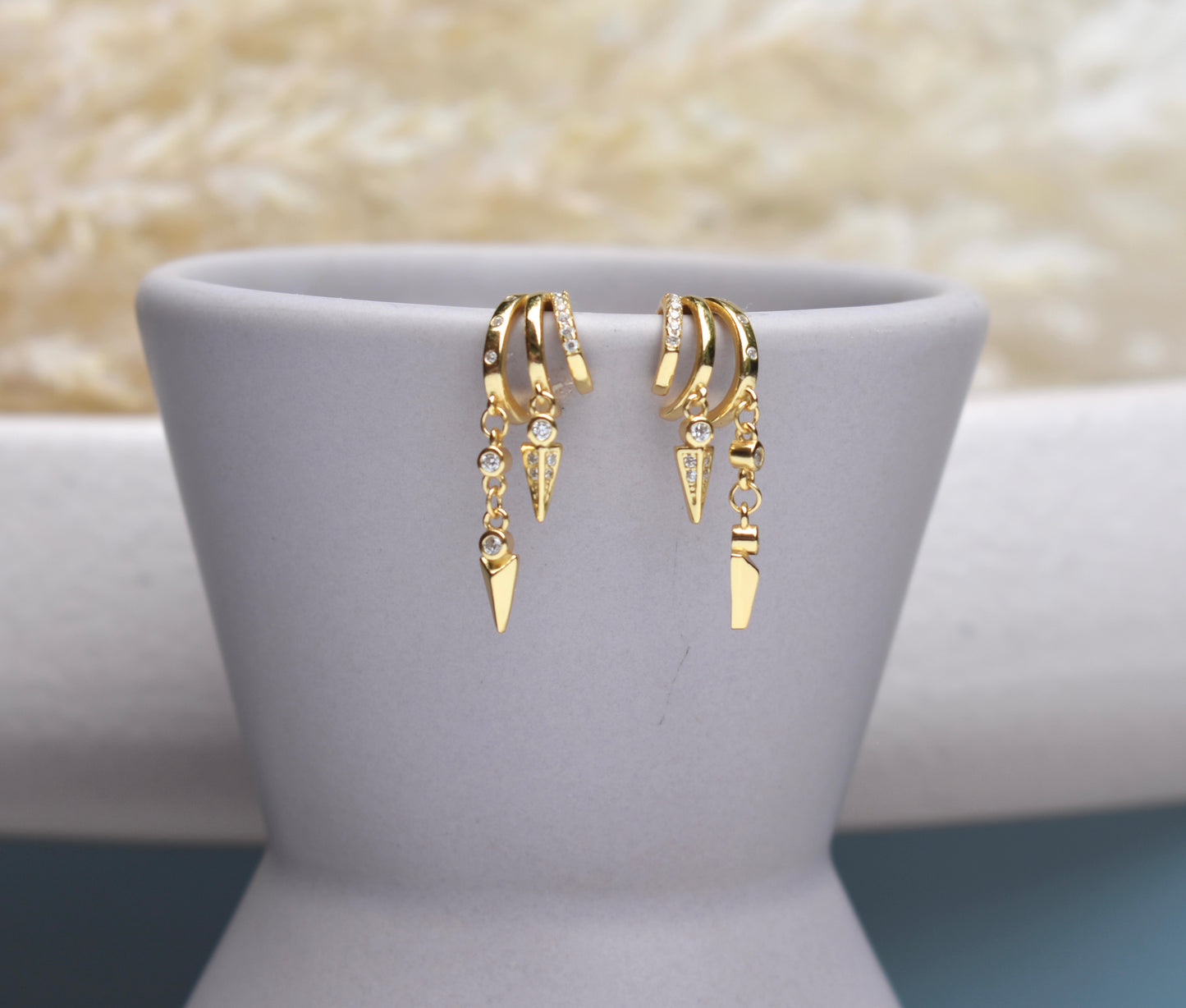 'Ria' - Stack Illusion earrings