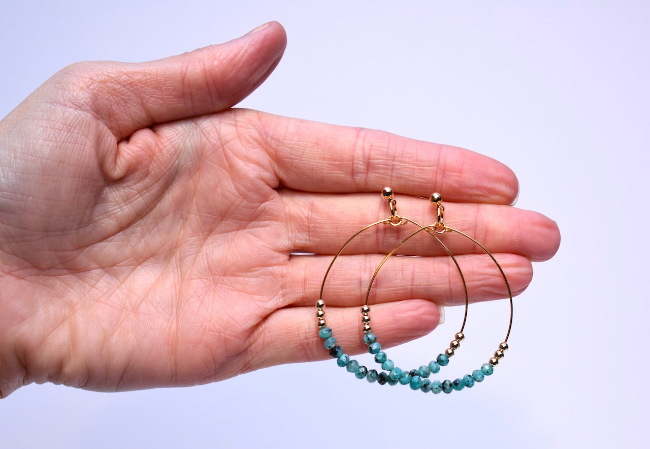 'Willow' - beaded hoop earrings