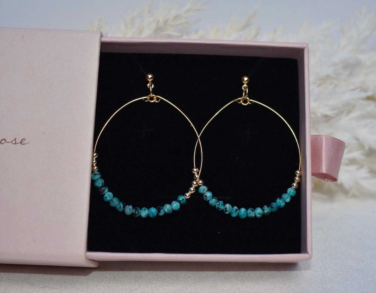 'Willow' - beaded hoop earrings