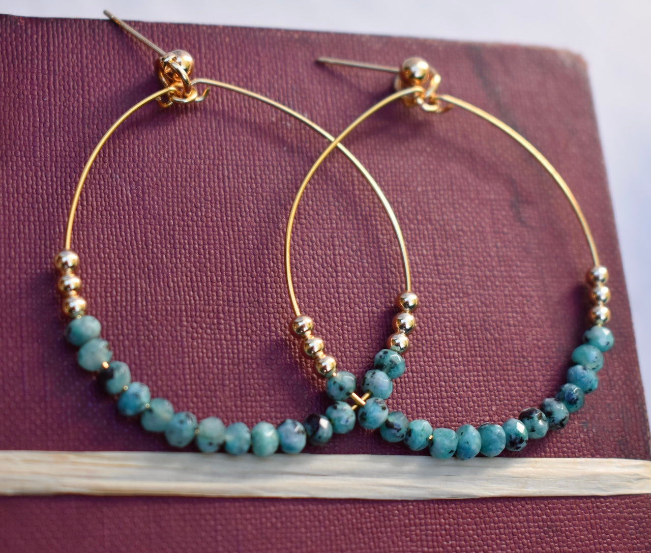 'Willow' - beaded hoop earrings