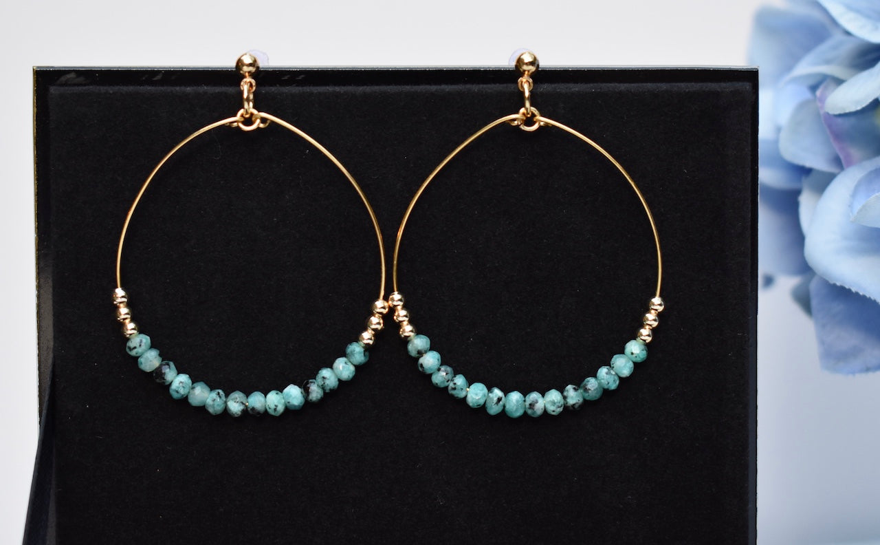 'Willow' - beaded hoop earrings