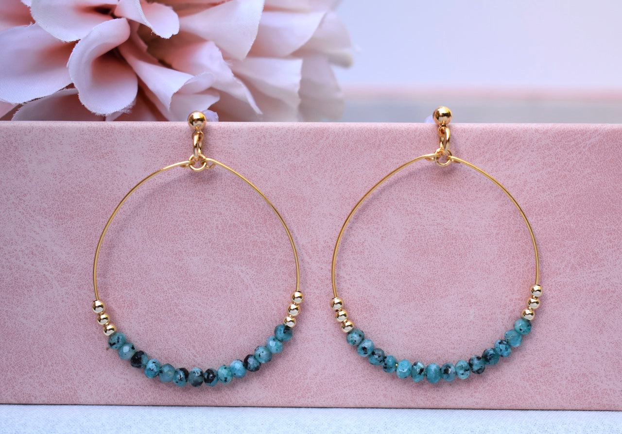 'Willow' - beaded hoop earrings
