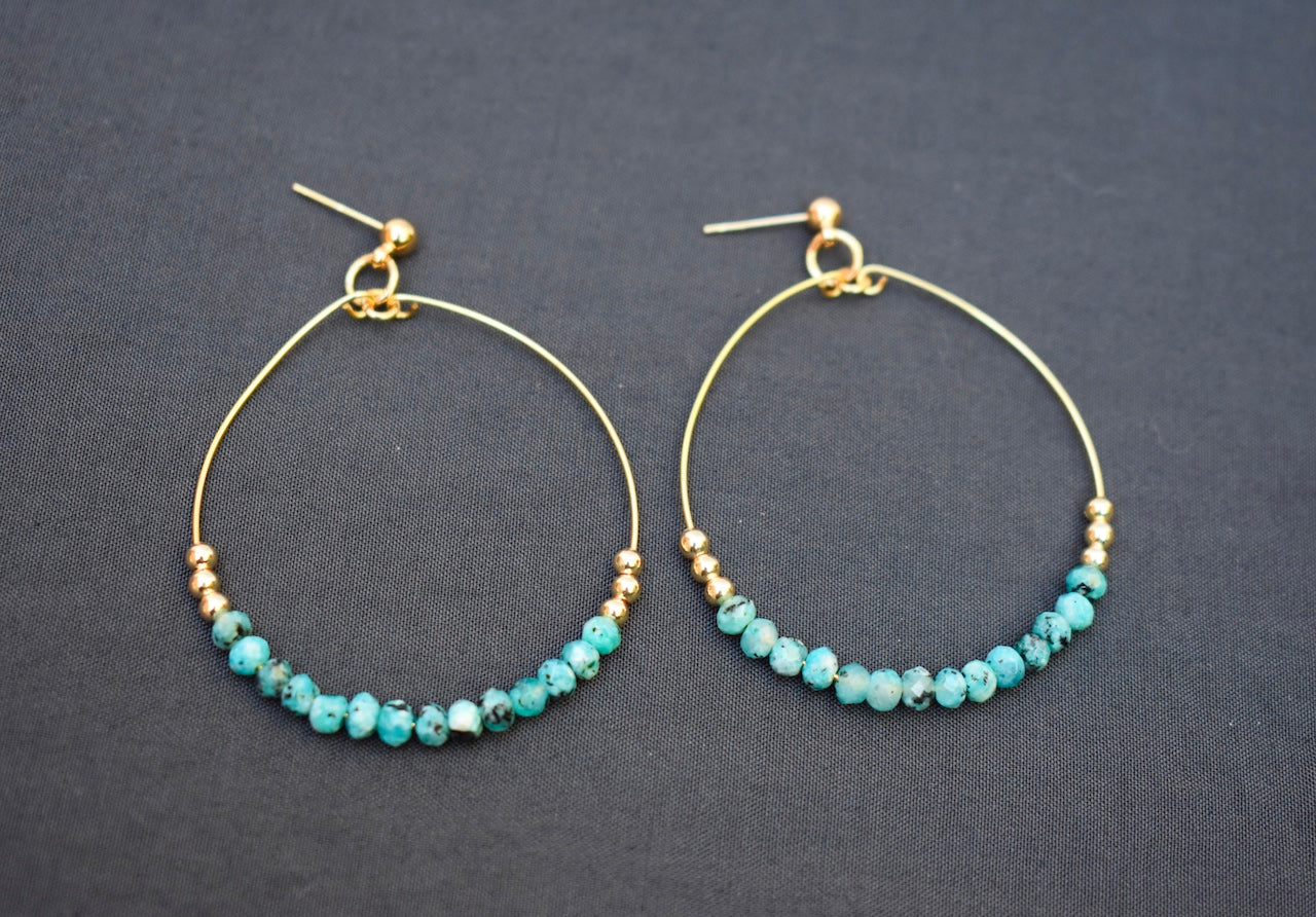 'Willow' - beaded hoop earrings