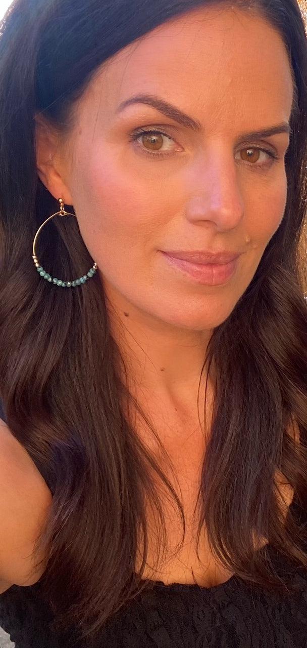 'Willow' - beaded hoop earrings