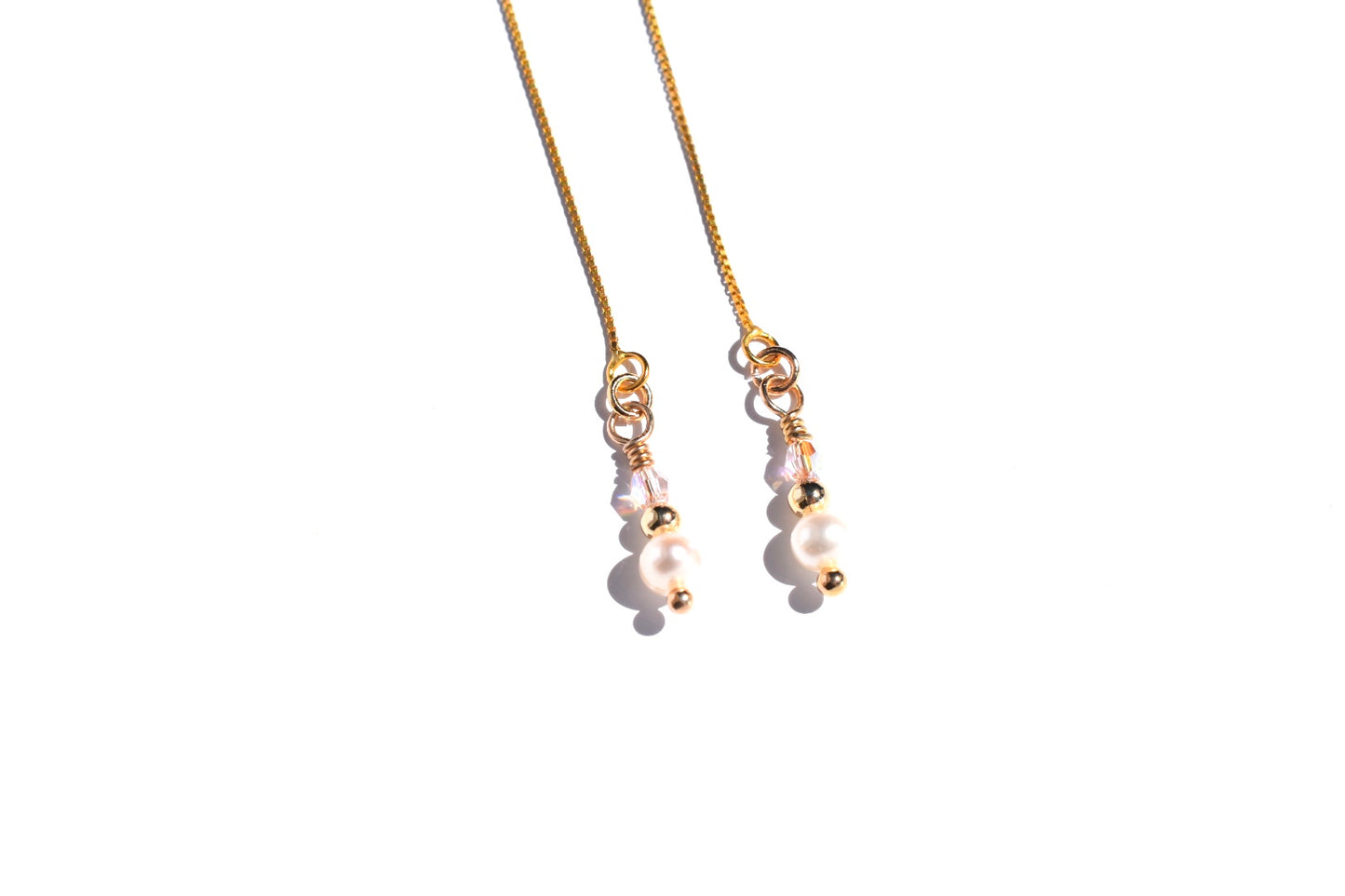 'Perla' - Gold pearl threaders