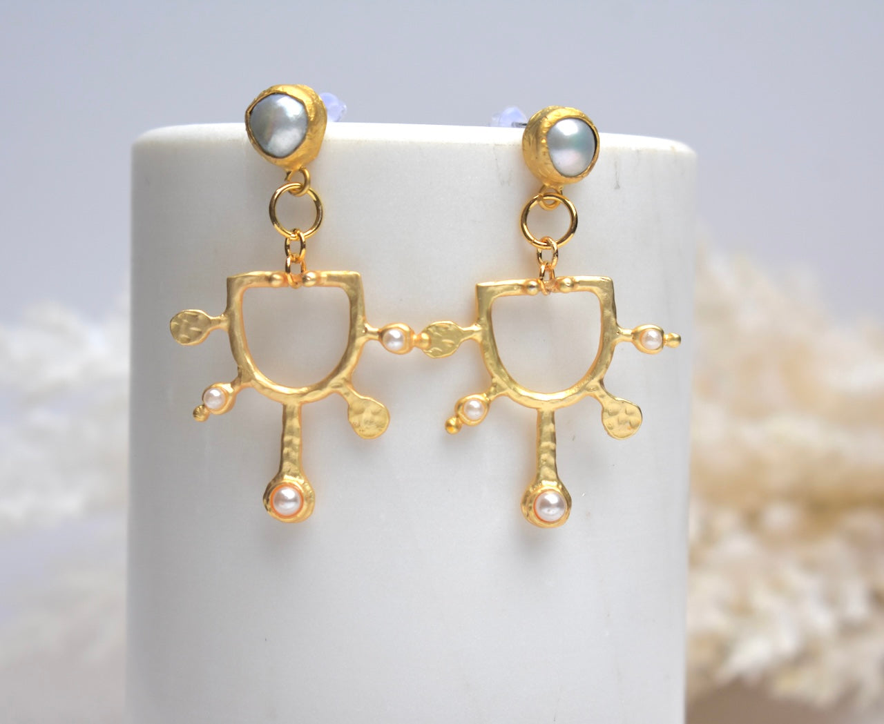 'Alanis' - gold statement earrings