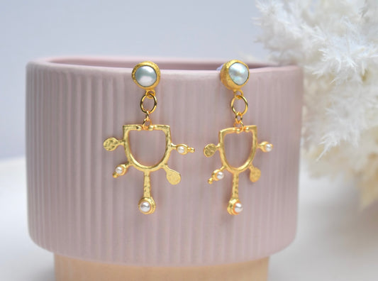 'Alanis' - gold statement earrings