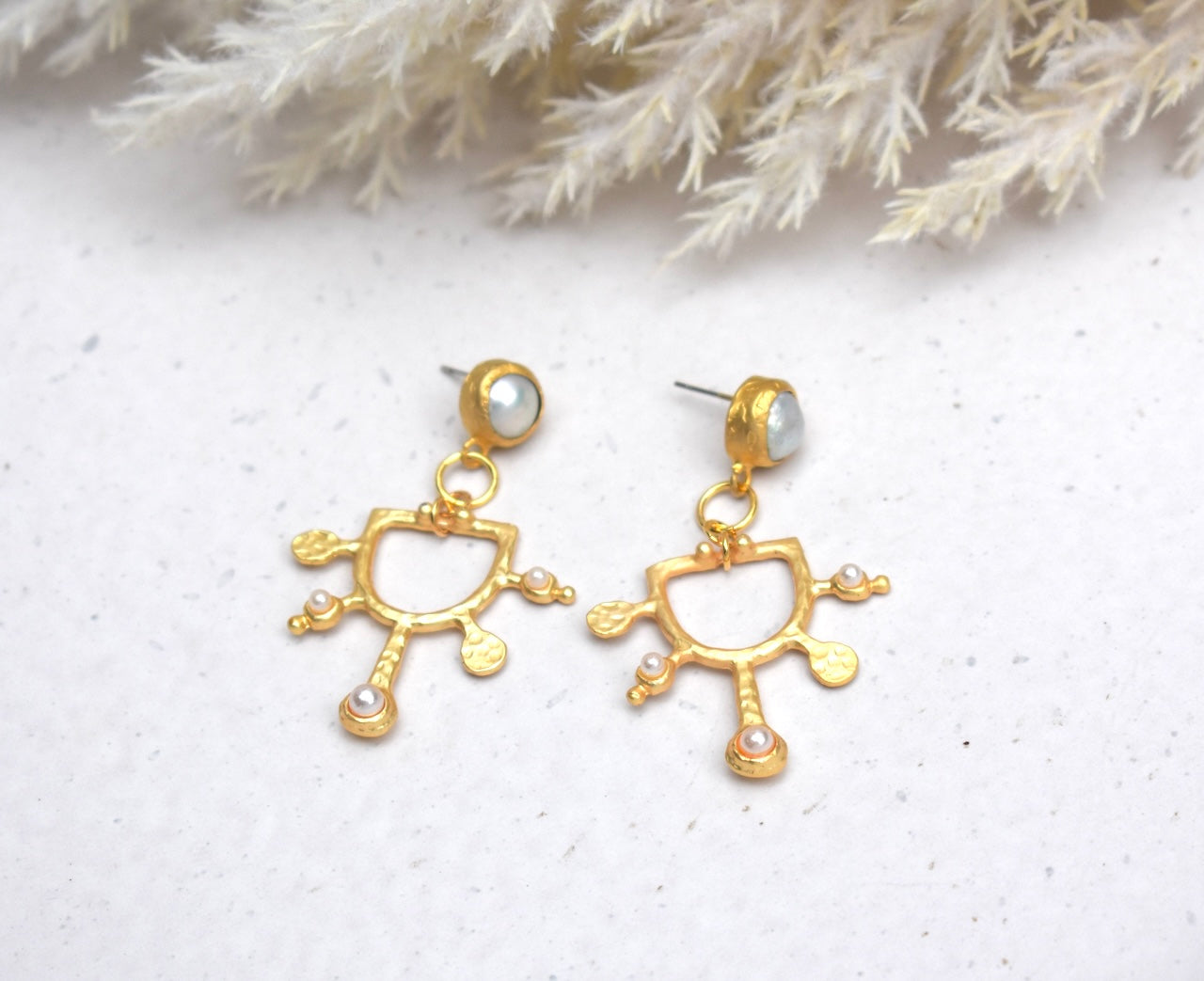 'Alanis' - gold statement earrings
