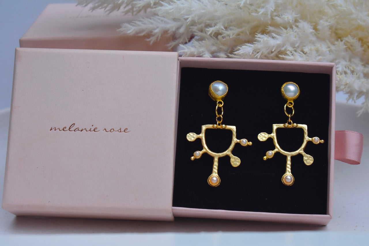 'Alanis' - gold statement earrings