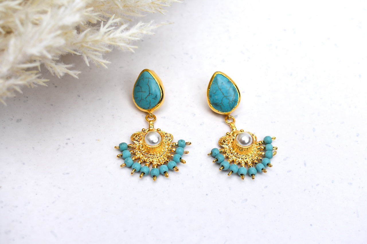 'Indigo' - Turquoise drop earrings