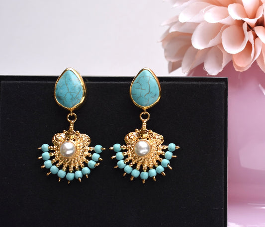 'Indigo' - Turquoise drop earrings