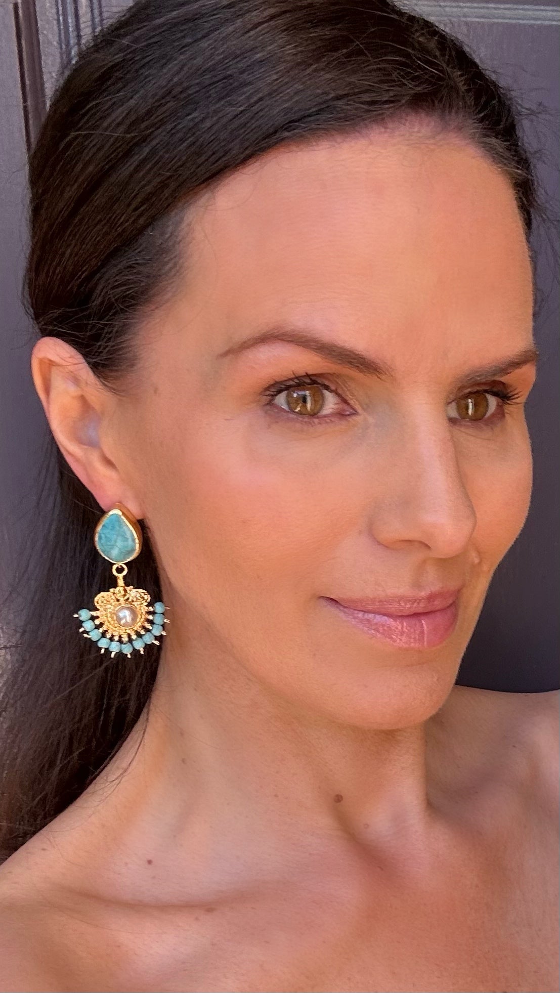 'Indigo' - Turquoise drop earrings
