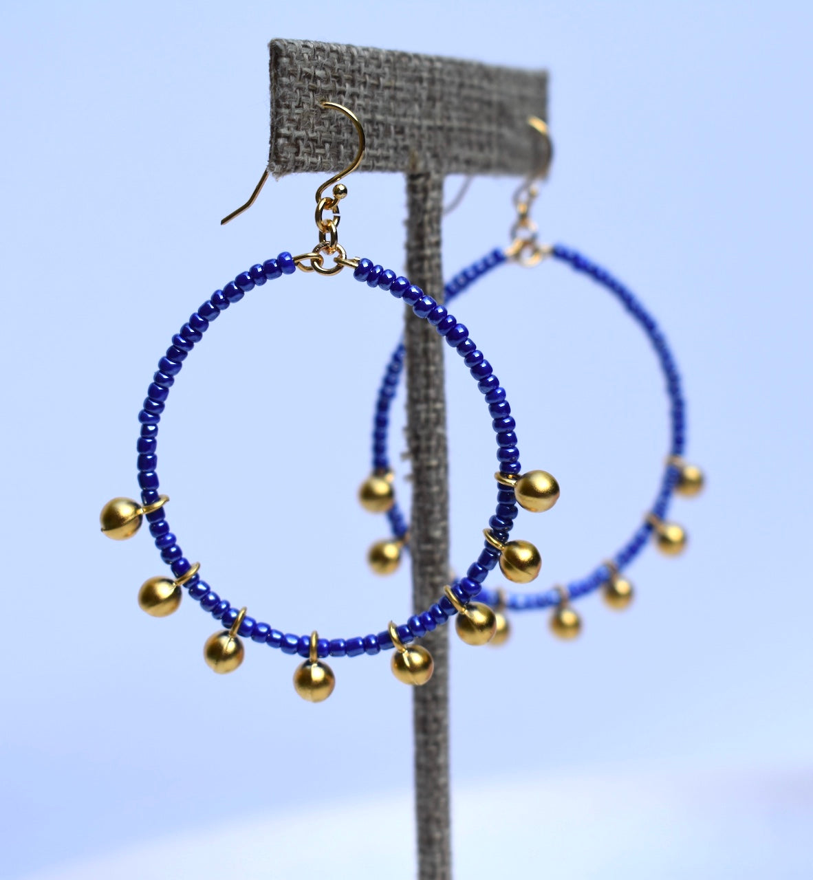 'Cassia' - beaded hoop earrings