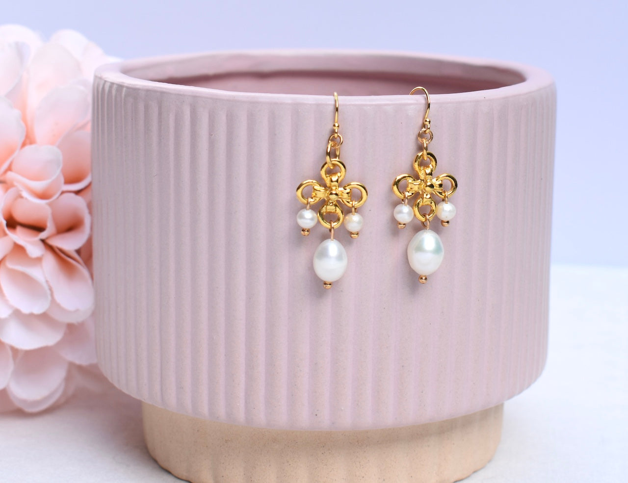 'Infini' - Pearl chandelier drop earrings