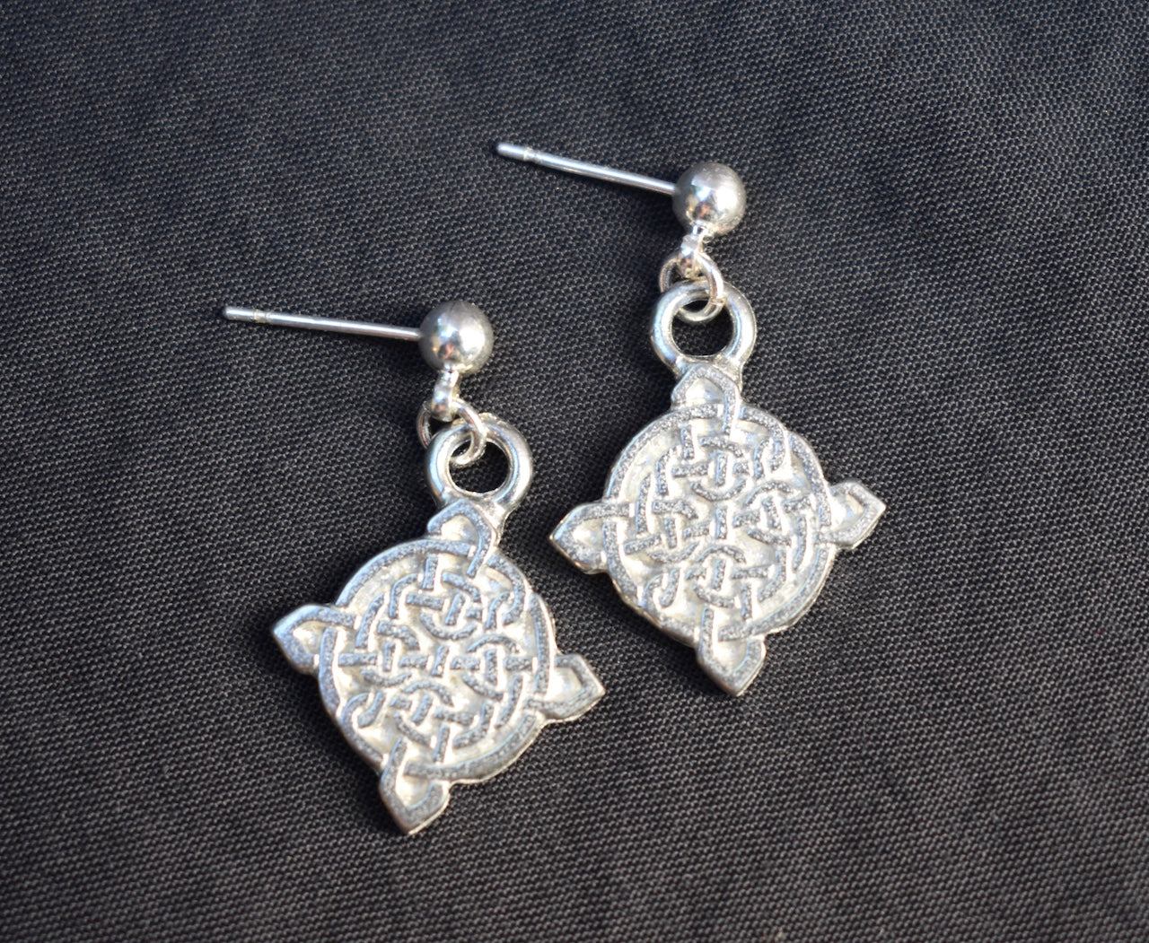 'Brea' - Celtic style silver earrings