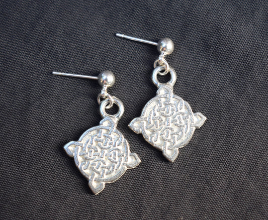 'Brea' - Celtic style silver earrings