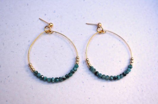 'Willow' - beaded hoop earrings